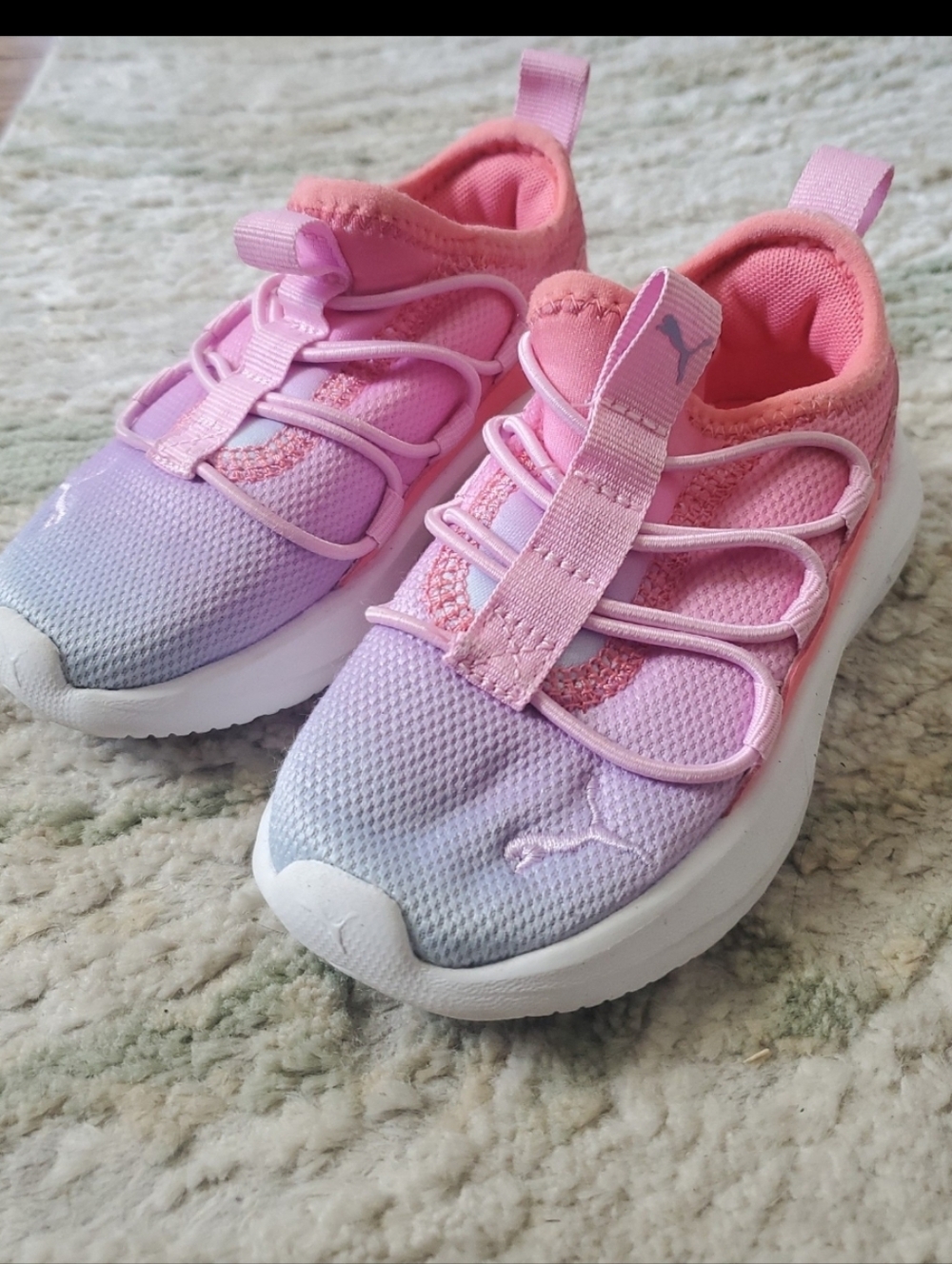 Puma Kids Pink to Lavender Gradient Slip-On Sneakers 7C